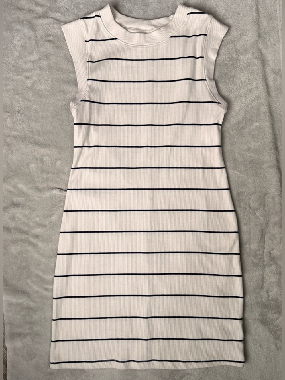 a new day White Knit Tank Dress with Navy Stripes